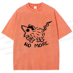 Unisex Screaming Opossum No More Printed Washed Tee