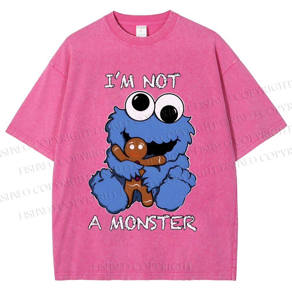 Unisex I'm Not A Monster Printed Washed Tee