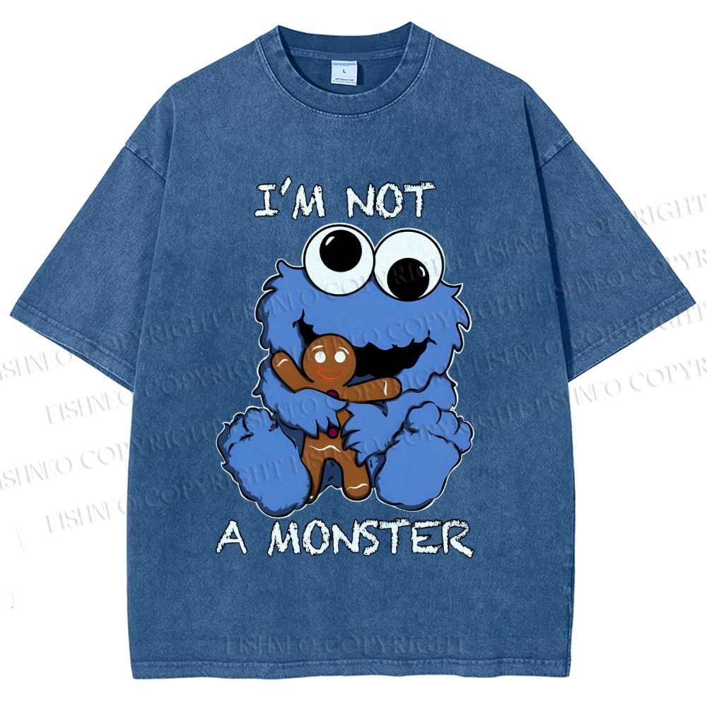 Unisex I'm Not A Monster Printed Washed Tee