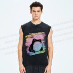 Unisex Grumpy Matsumoto Hoji Frog Printed Washed Tank Top