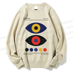 Unisex Bauhaus Colorful Art Eyes Printed Sweatshirt