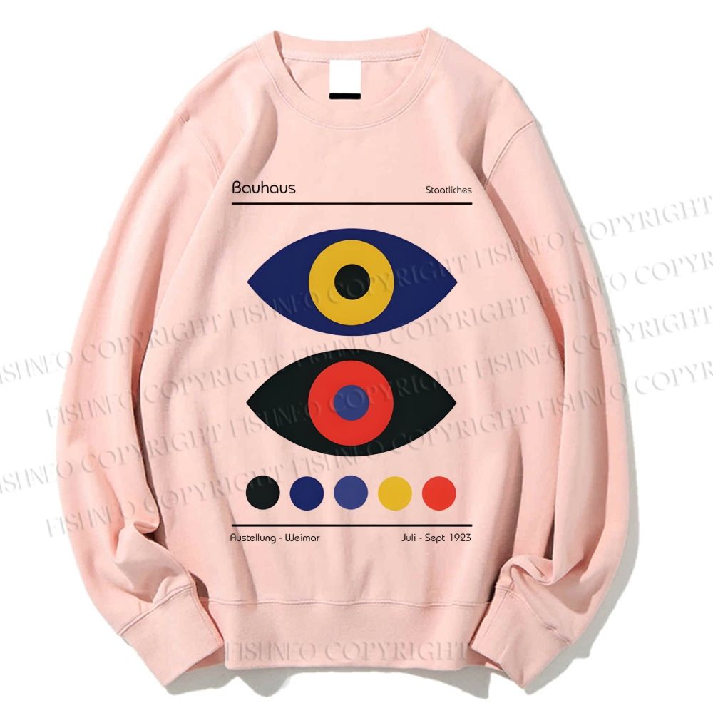 Unisex Bauhaus Colorful Art Eyes Printed Sweatshirt