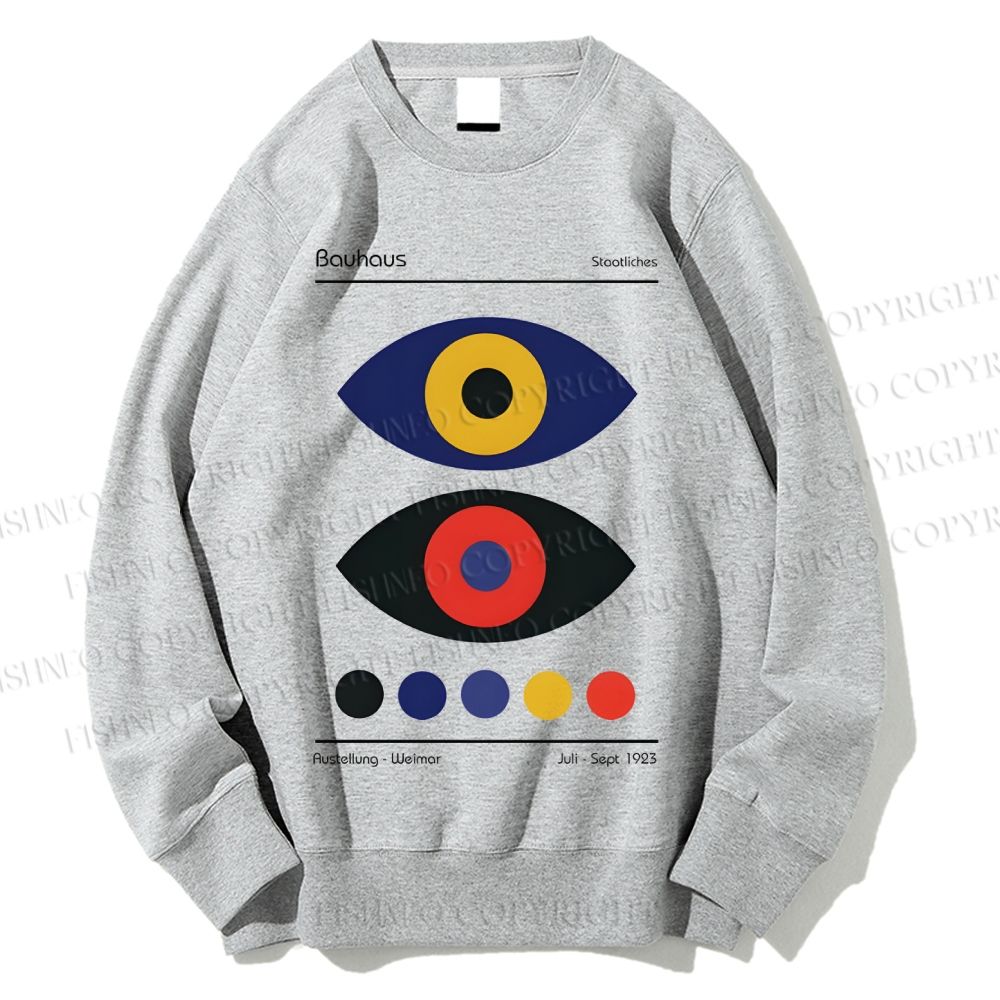 Unisex Bauhaus Colorful Art Eyes Printed Sweatshirt