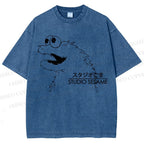 Unisex Sesame Cookie Monster Printed Washed Tee