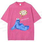 Unisex Just Do Eat Cookie Monster Printed Washed Tee