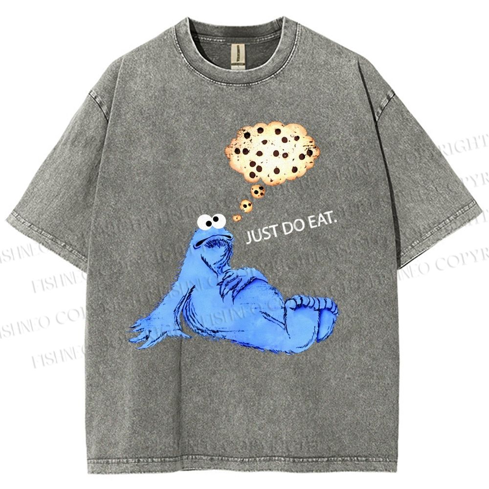 Unisex Just Do Eat Cookie Monster Printed Washed Tee