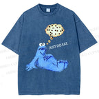 Unisex Just Do Eat Cookie Monster Printed Washed Tee