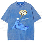 Unisex Just Do Eat Cookie Monster Printed Washed Tee