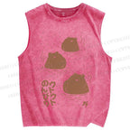 Unisex Capybara Soaking in a Hot Spring Japanese Printed Washed Tank Top