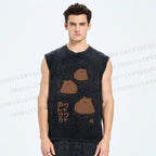 Unisex Capybara Soaking in a Hot Spring Japanese Printed Washed Tank Top