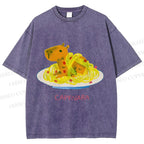 Unisex Pasta Capybara-nara Printed Washed Tee