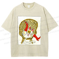 Unisex Funny Cat On Chair Busy Doing Something Printed Washed Tee