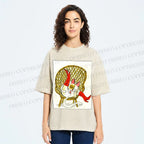 Unisex Funny Cat On Chair Busy Doing Something Printed Washed Tee
