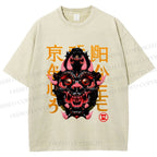Unisex Japanese Monster Vintage Printed Washed Tee
