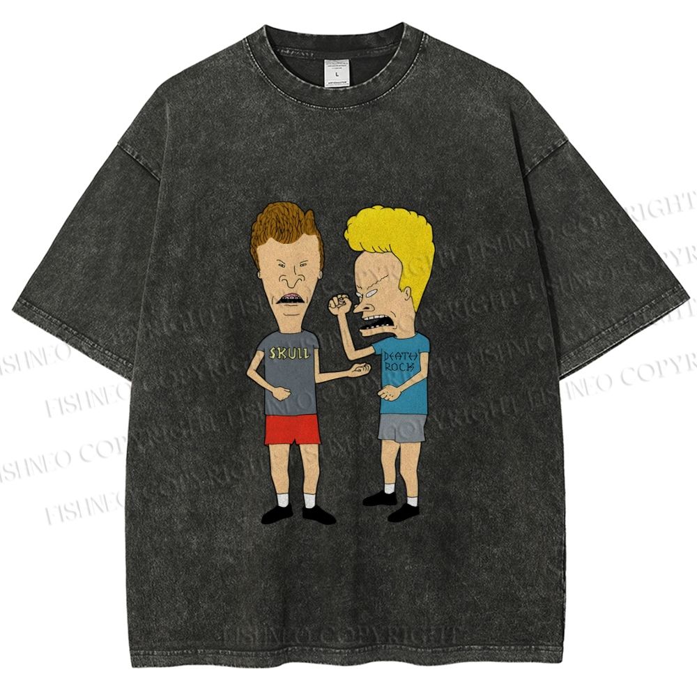 Unisex  MTV Laughing Guys Chatting Printed Washed Tee