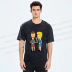 Unisex  MTV Laughing Guys Chatting Printed Washed Tee
