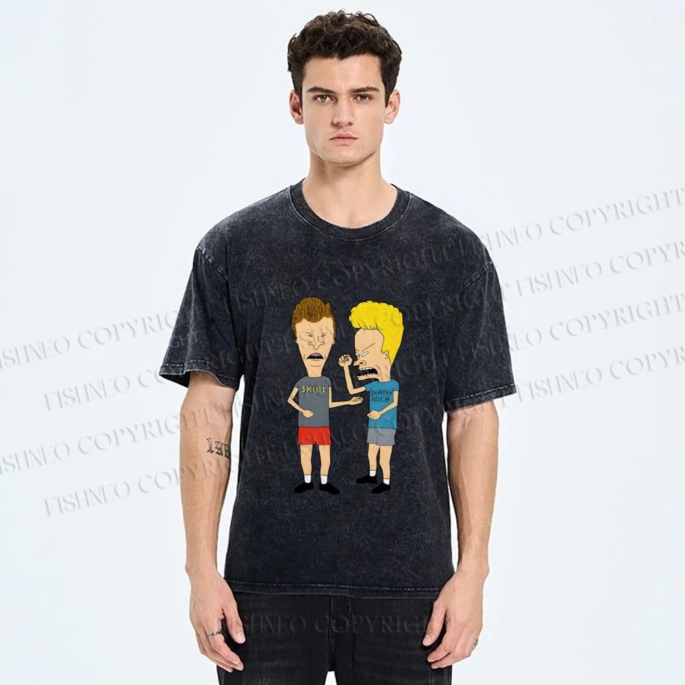 Unisex  MTV Laughing Guys Chatting Printed Washed Tee