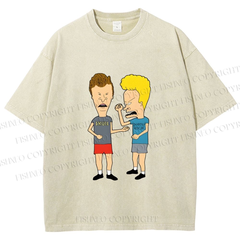 Unisex  MTV Laughing Guys Chatting Printed Washed Tee