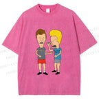 Unisex  MTV Laughing Guys Chatting Printed Washed Tee