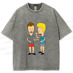 Unisex  MTV Laughing Guys Chatting Printed Washed Tee