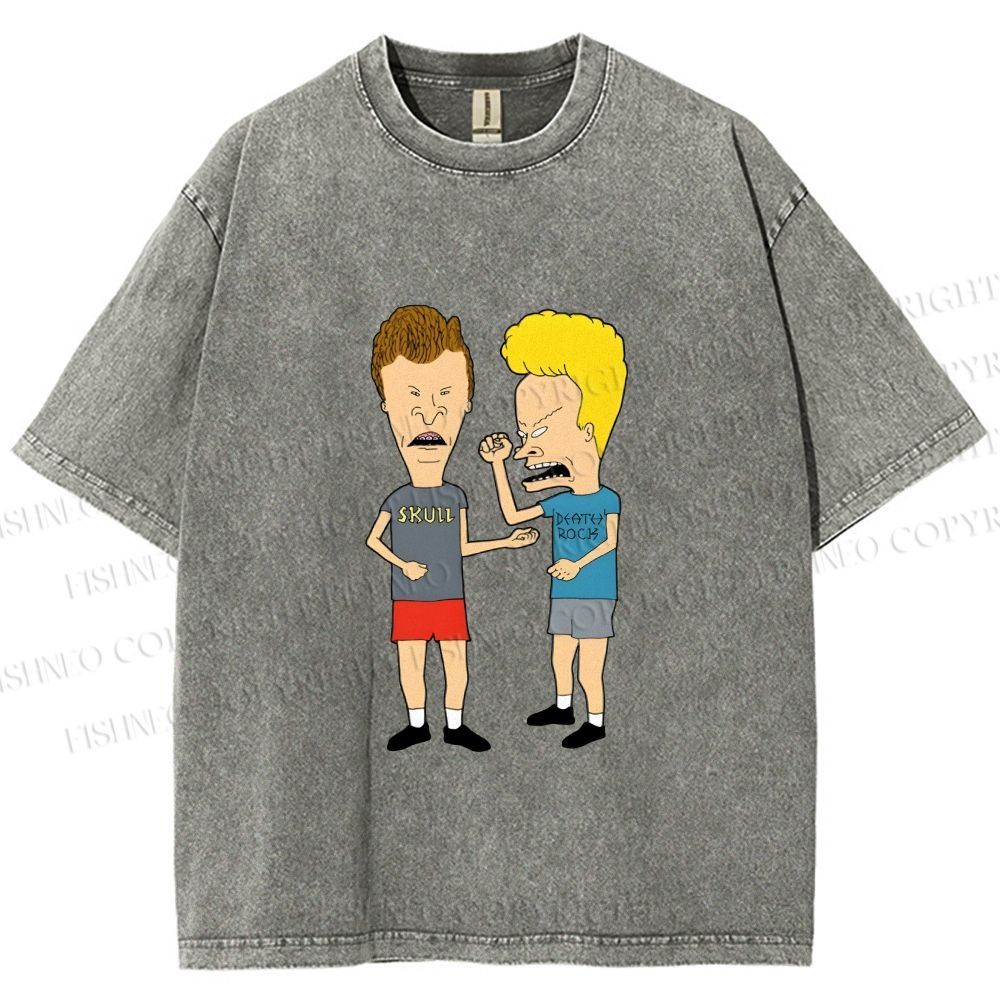 Unisex  MTV Laughing Guys Chatting Printed Washed Tee