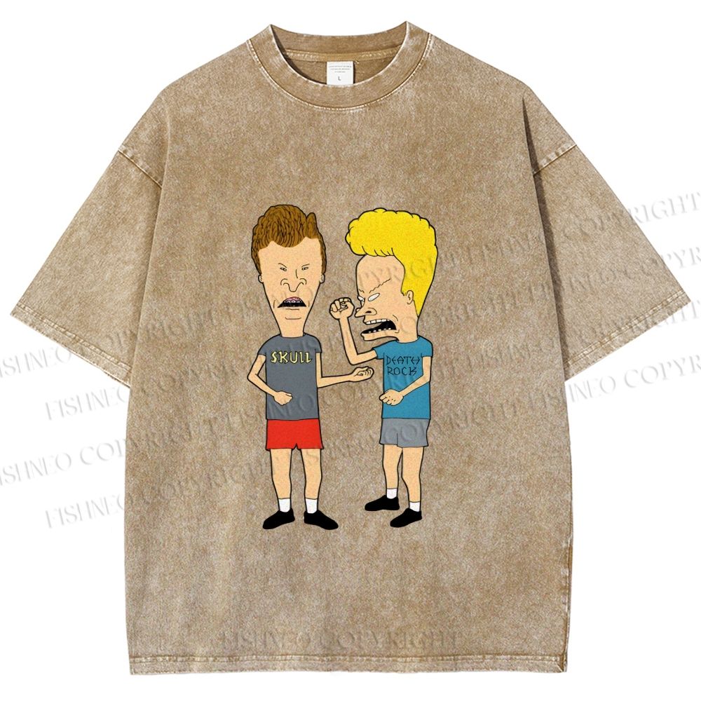 Unisex  MTV Laughing Guys Chatting Printed Washed Tee