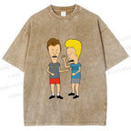 Unisex  MTV Laughing Guys Chatting Printed Washed Tee