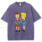 Unisex  MTV Laughing Guys Chatting Printed Washed Tee