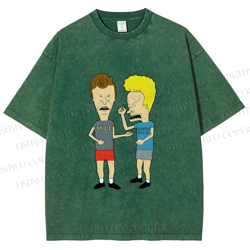 Unisex  MTV Laughing Guys Chatting Printed Washed Tee