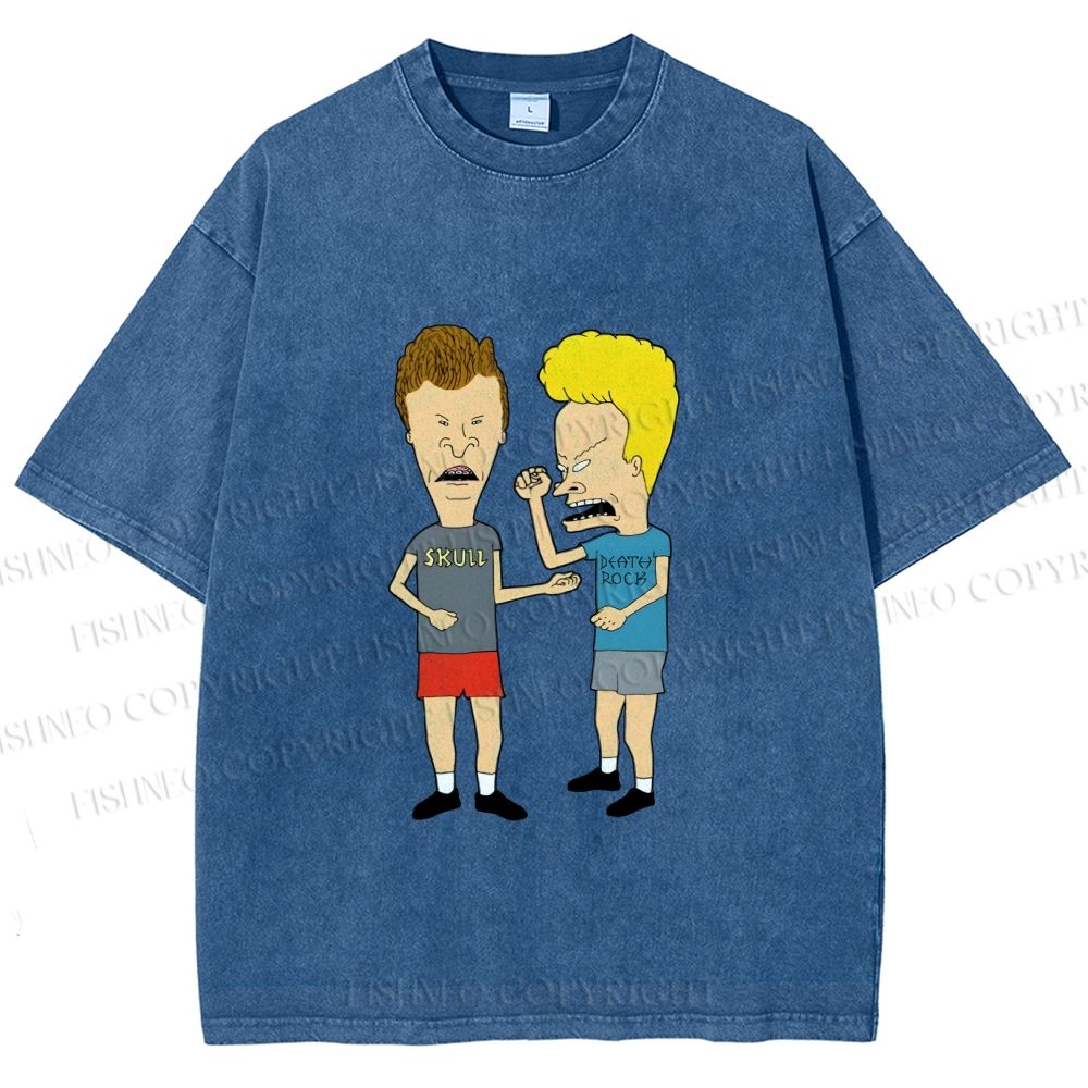 Unisex  MTV Laughing Guys Chatting Printed Washed Tee