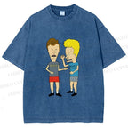 Unisex  MTV Laughing Guys Chatting Printed Washed Tee