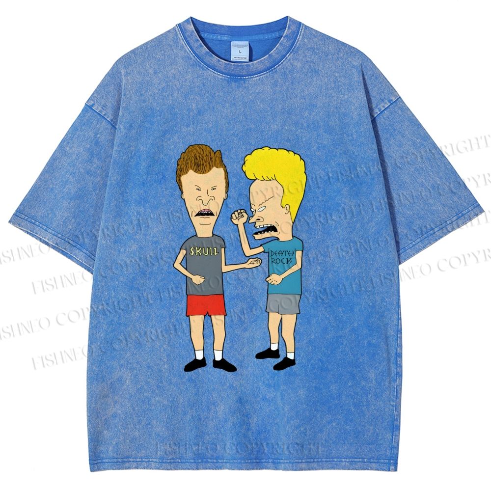 Unisex  MTV Laughing Guys Chatting Printed Washed Tee