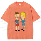 Unisex  MTV Laughing Guys Chatting Printed Washed Tee