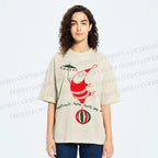 Unisex Greetings From Santa And Me Printed Washed Tee