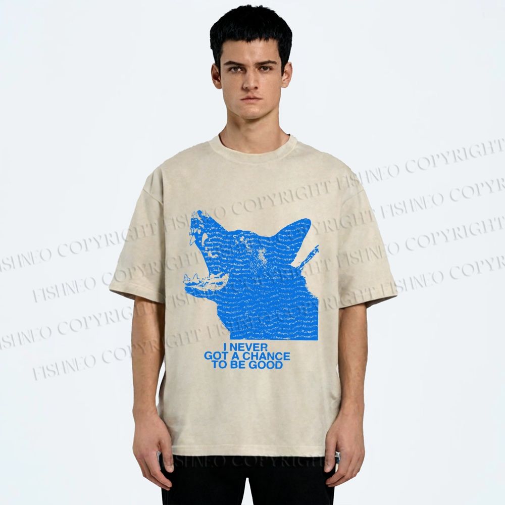 Unisex I Never Got a Chance To Be Good Wolf Printed Washed Tee