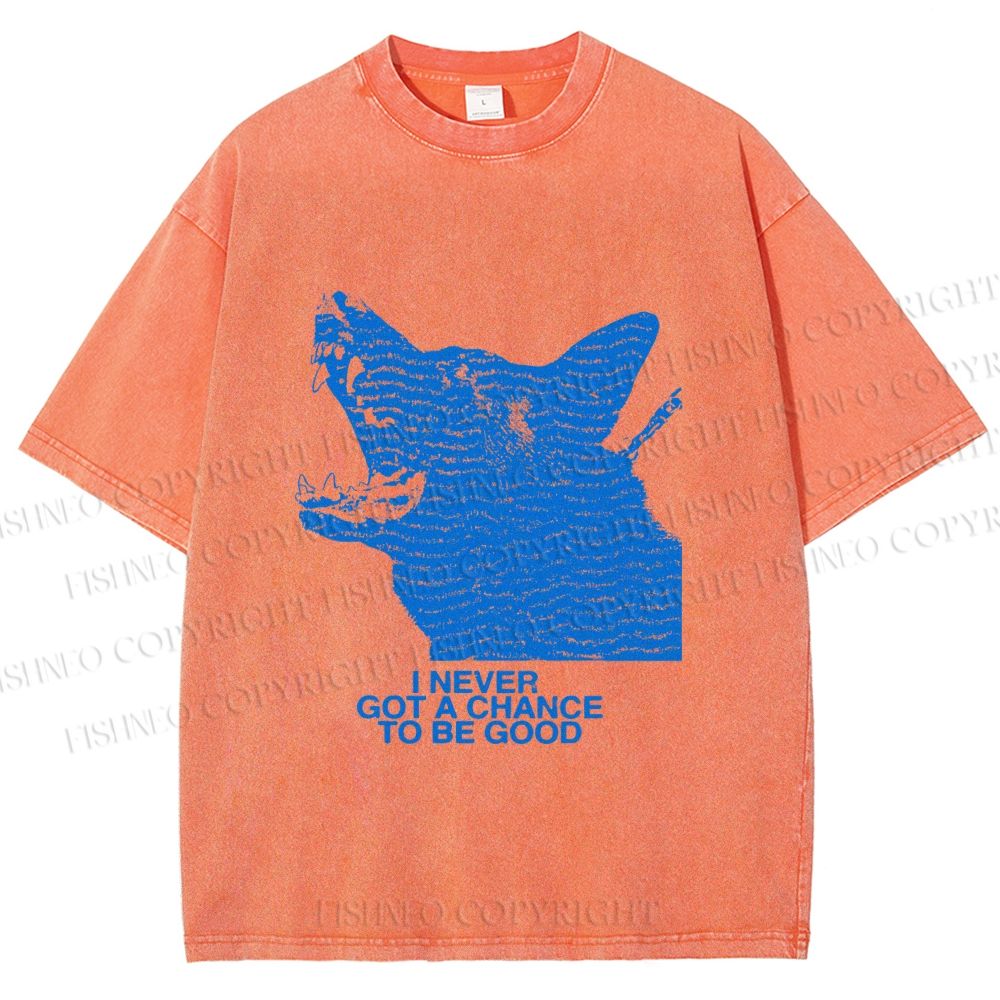 Unisex I Never Got a Chance To Be Good Wolf Printed Washed Tee