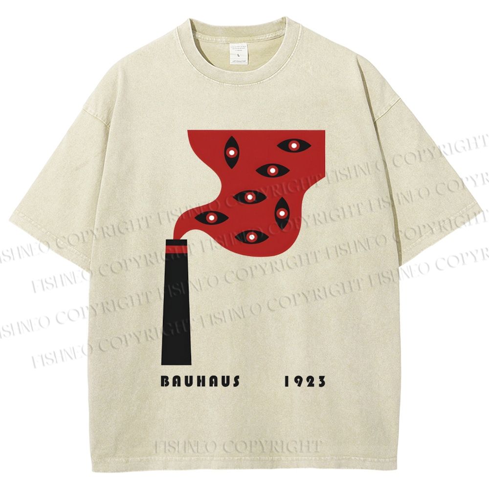 Unisex Bauhaus Art Eyes Printed Washed Tee