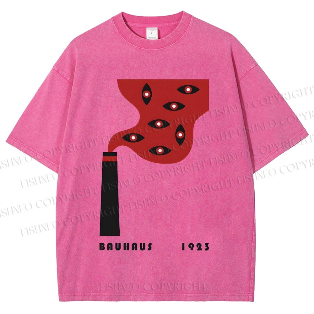 Unisex Bauhaus Art Eyes Printed Washed Tee