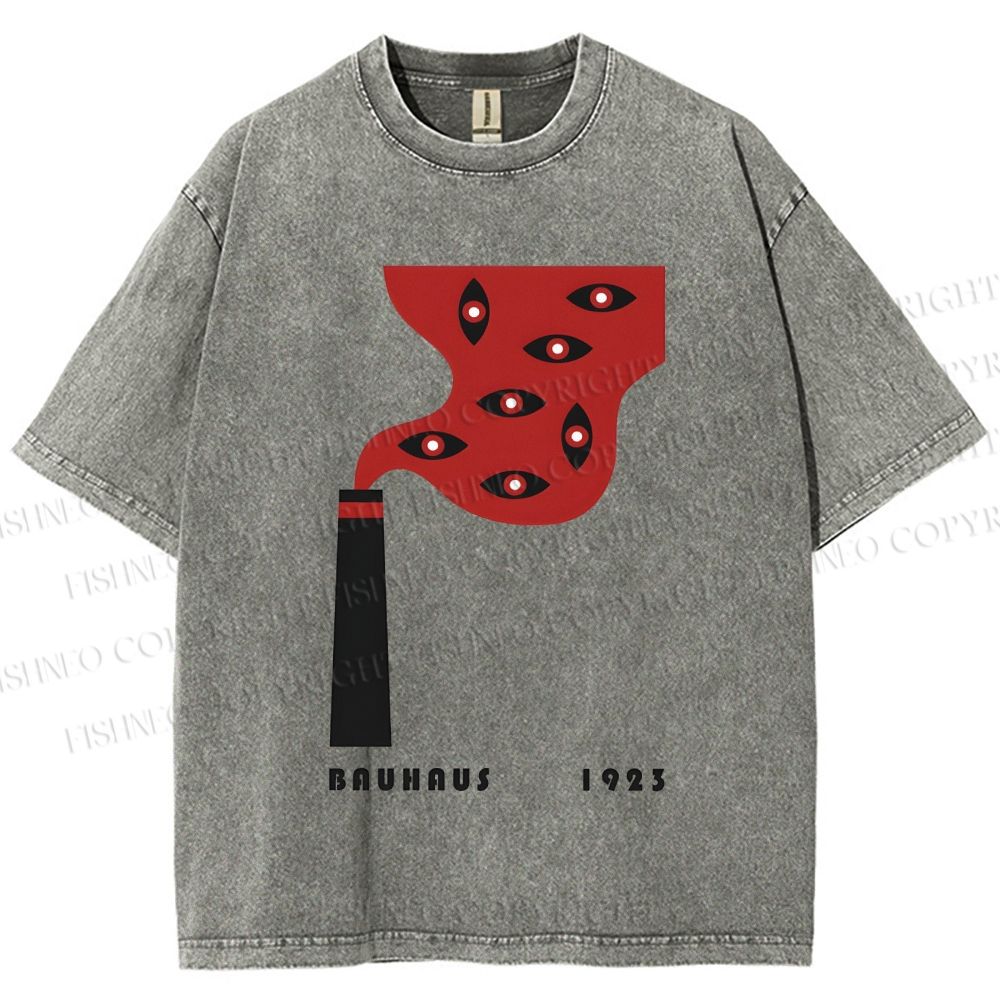 Unisex Bauhaus Art Eyes Printed Washed Tee