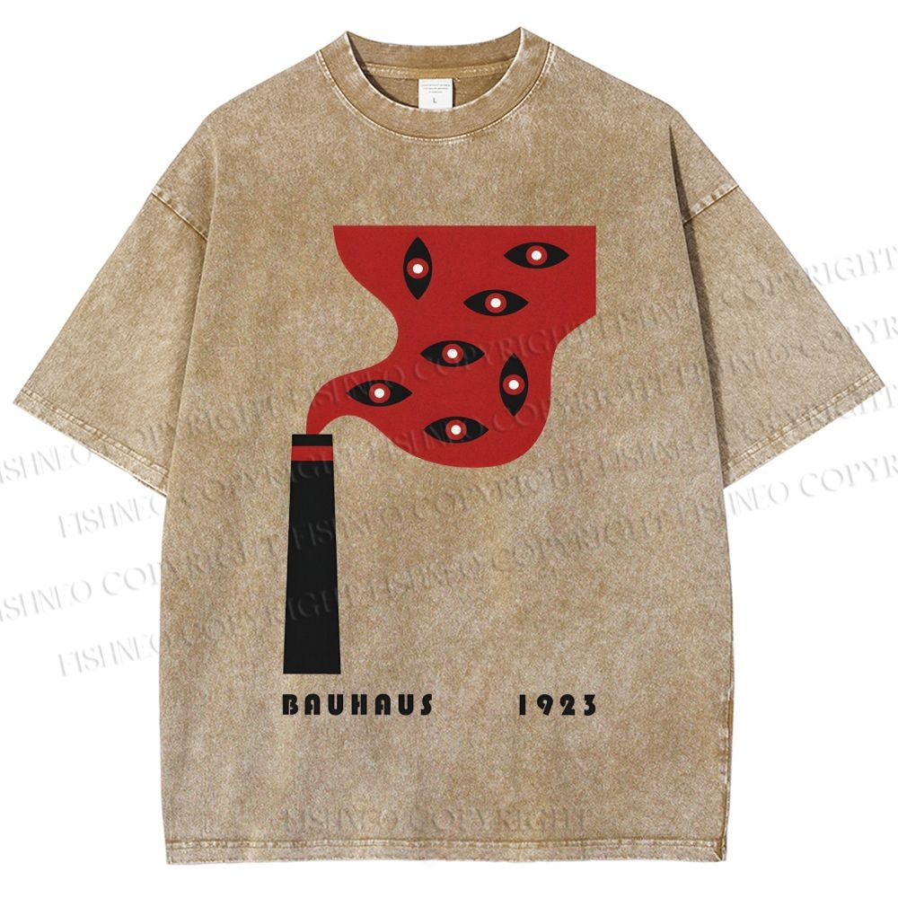 Unisex Bauhaus Art Eyes Printed Washed Tee