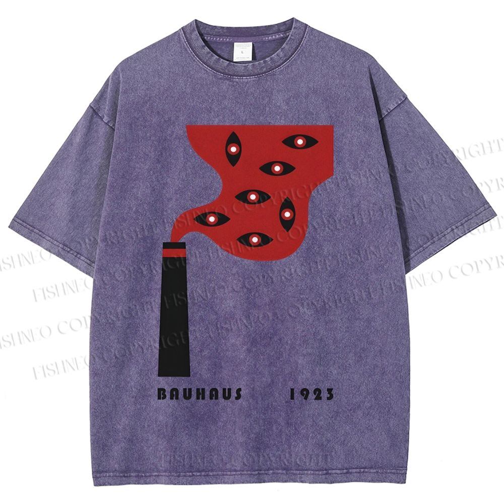 Unisex Bauhaus Art Eyes Printed Washed Tee