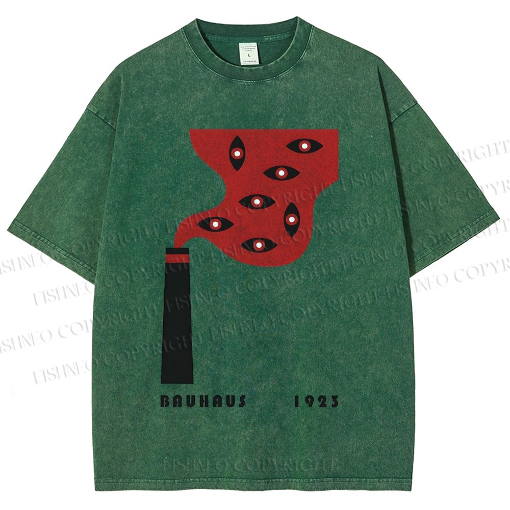 Unisex Bauhaus Art Eyes Printed Washed Tee