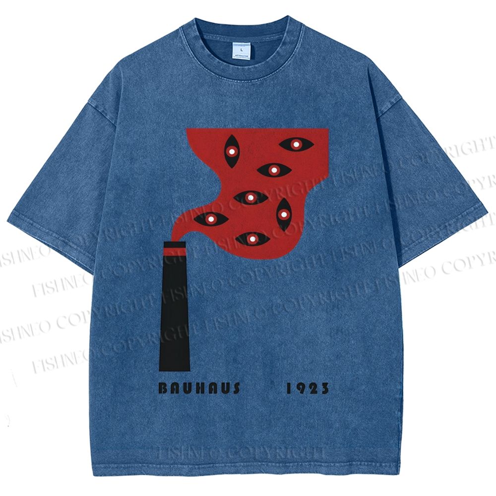 Unisex Bauhaus Art Eyes Printed Washed Tee
