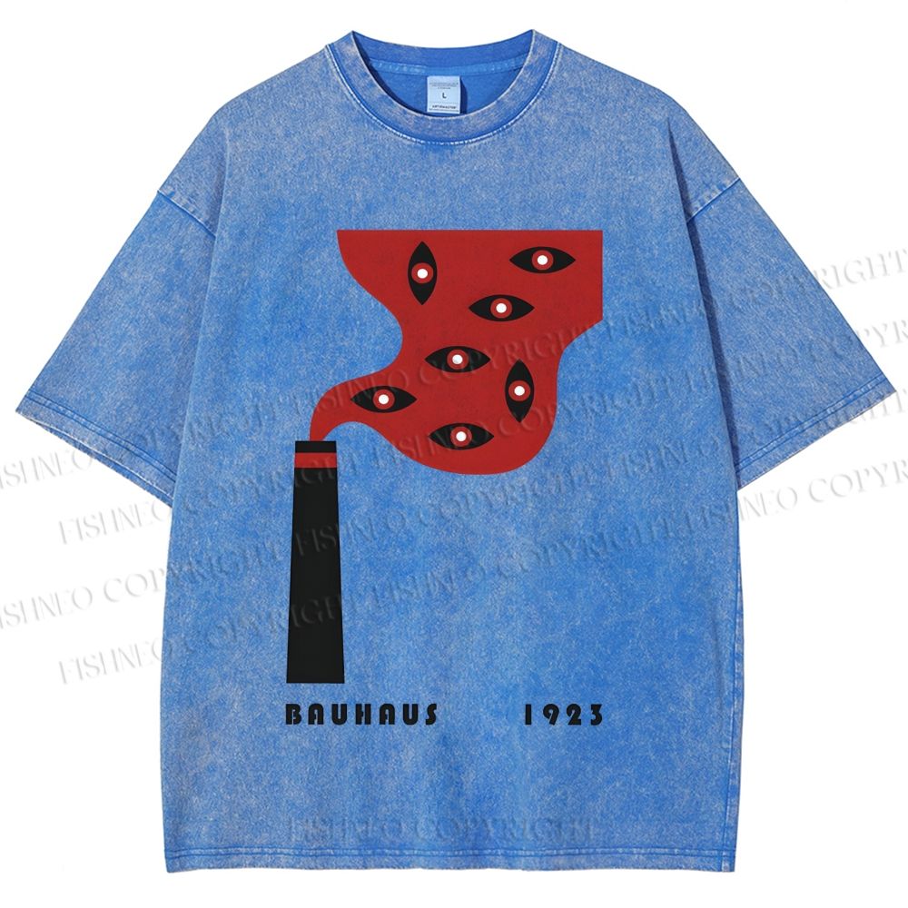 Unisex Bauhaus Art Eyes Printed Washed Tee