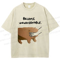 Unisex Silly Hippo Become ungovernable Printed Washed Tee