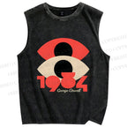 Unisex George Orwell Eyes Printed Washed Tank Top