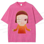 Unisex Injured Yoshitomo Nara Printed Washed Tee