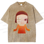Unisex Injured Yoshitomo Nara Printed Washed Tee