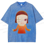 Unisex Injured Yoshitomo Nara Printed Washed Tee