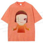 Unisex Injured Yoshitomo Nara Printed Washed Tee